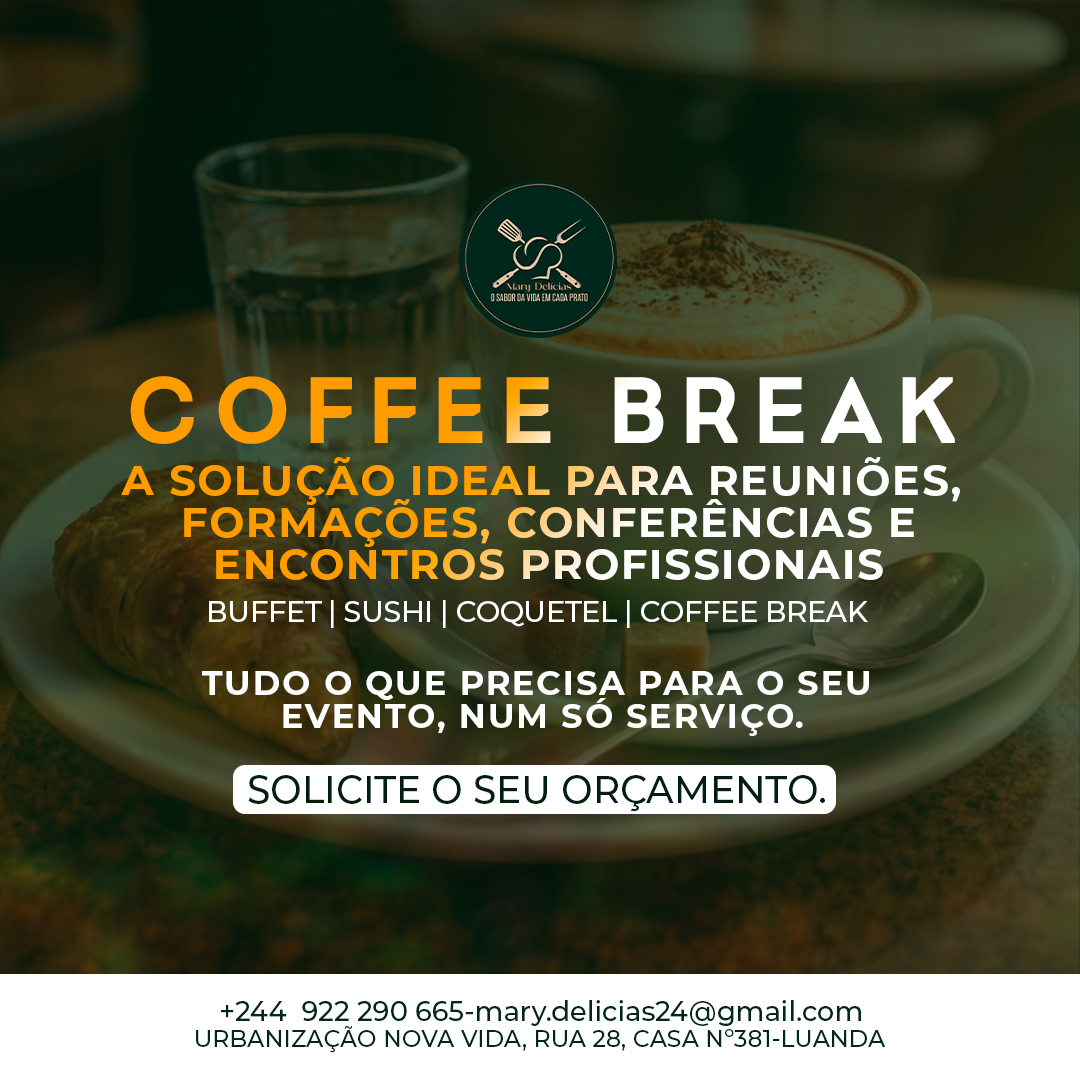 Cartaz completo — Coffee break para encontros profissionais